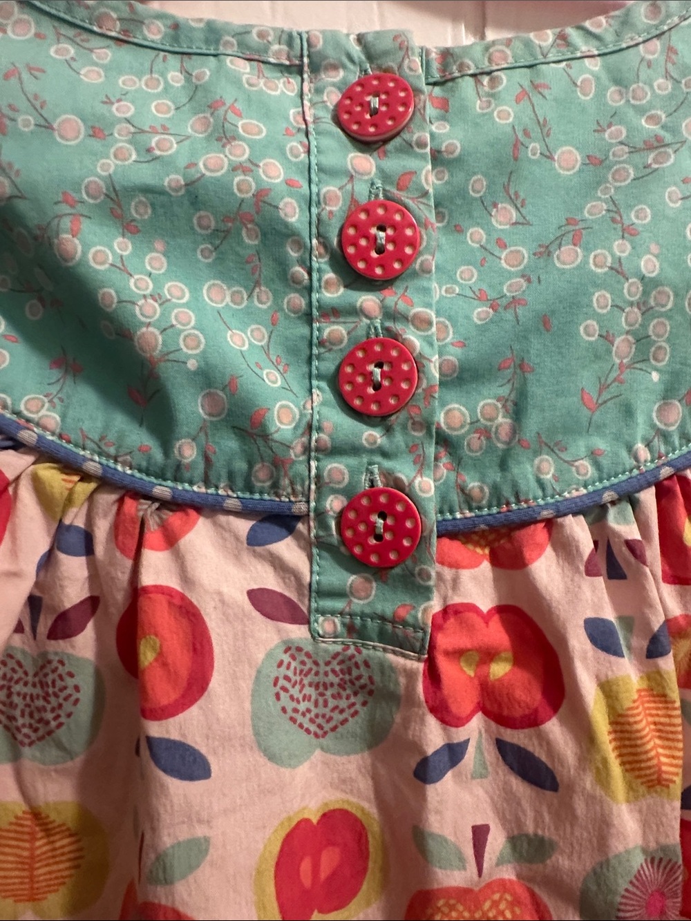 Matilda Jane Pink, Yellow & Blue Apple Print Sleeveless Tunic - Picture 7 of 8